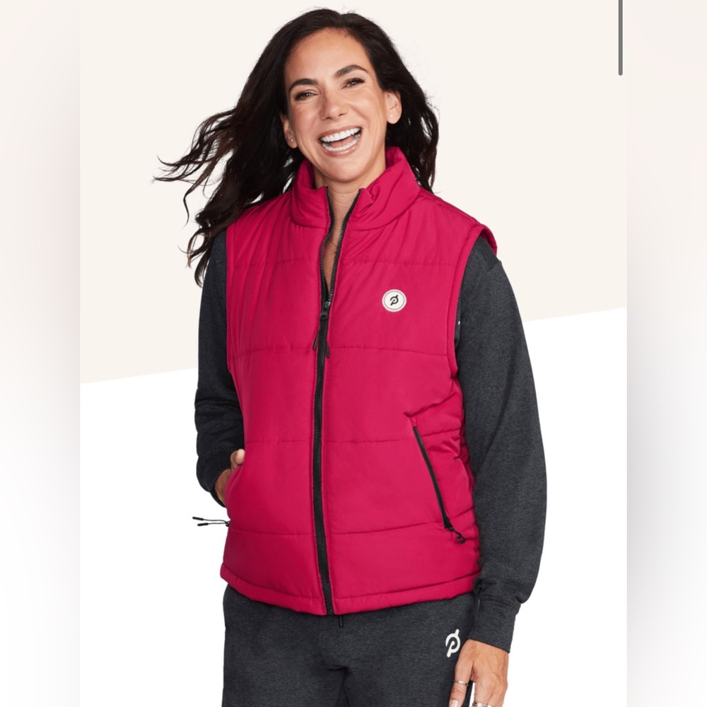 Peloton women’s red puffer vest